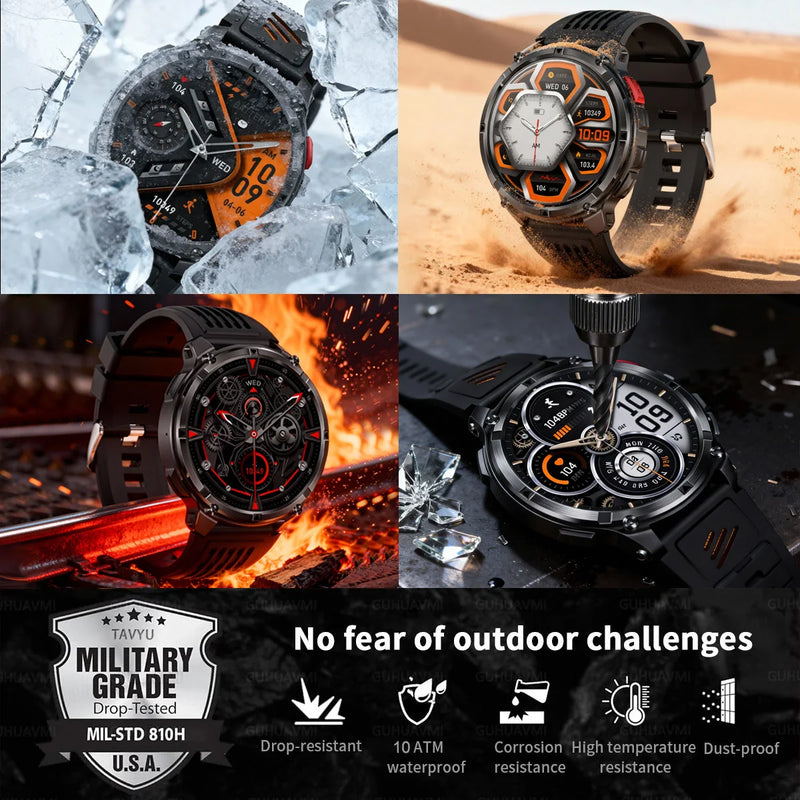 2026 New T-Rex3 Pro 1100mAh Battery Smart Watch GPS Path 5ATM Waterproof Sports Run Tracker Outdoors Compass Military Smartwatch