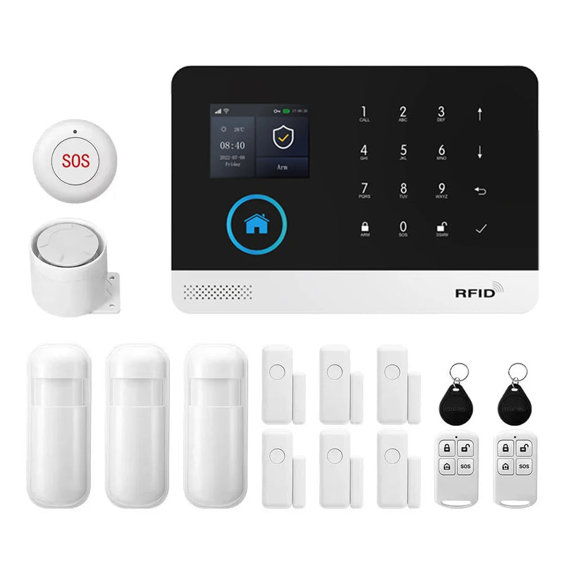 PGST WiFi 4G Home Alarm Security System Set Alexa Automation Alarm Security Protection Door Motion Works with Tuya Smart Life