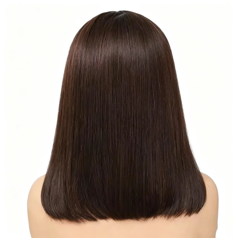 Chocolate Brown Bob Wigs 13x4 Lace Front Wig Bob Human Hair Brown Straight 200% Full Density Transparent Lace Frontal Wigs Bob Hair