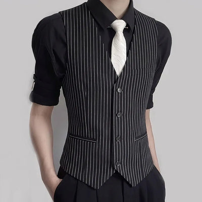 Classic Striped Suit Vest for Men V-neck Bar KTV | SAMAG