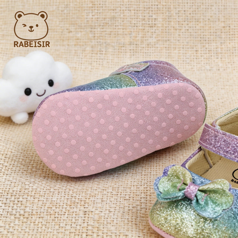 Spring and Autumn Baby Step Shoes, Anti-Slip and Breathable, 0-1 and a Half Year Old Girl Baby Princess Shoes, Birthday Wedding