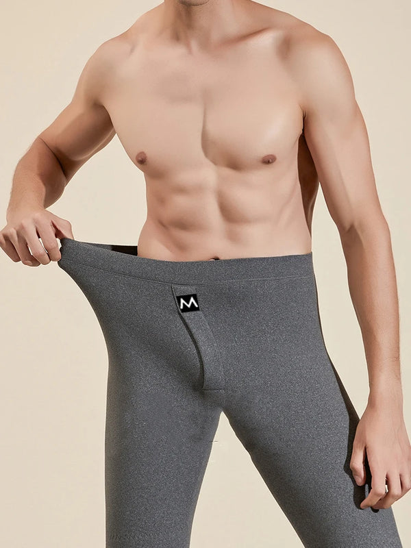 Winter Warm Mens Warm Leggings Tight Men's Long Johns Fleece Wool Warm Underwear Elastic Tights Male Thermal Warm Pants