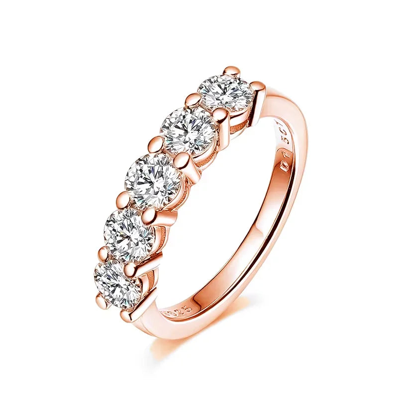Smyoue White Gold D Color 4mm Moissanite Ring for Women 1.5CTTW Stone Match Diamond Wedding Band Bride S925 Sterling Silver