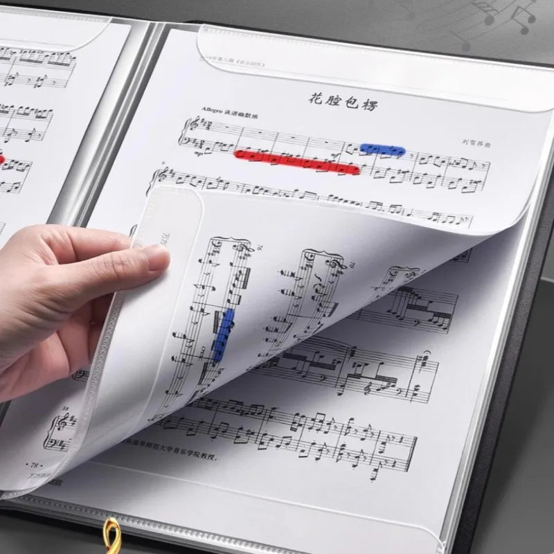 20/30 Pages A4 Sheet Multi-layer Music File Folder Plastic Budget Binder Folder Filing Products Documents Bag Piano Book Desk