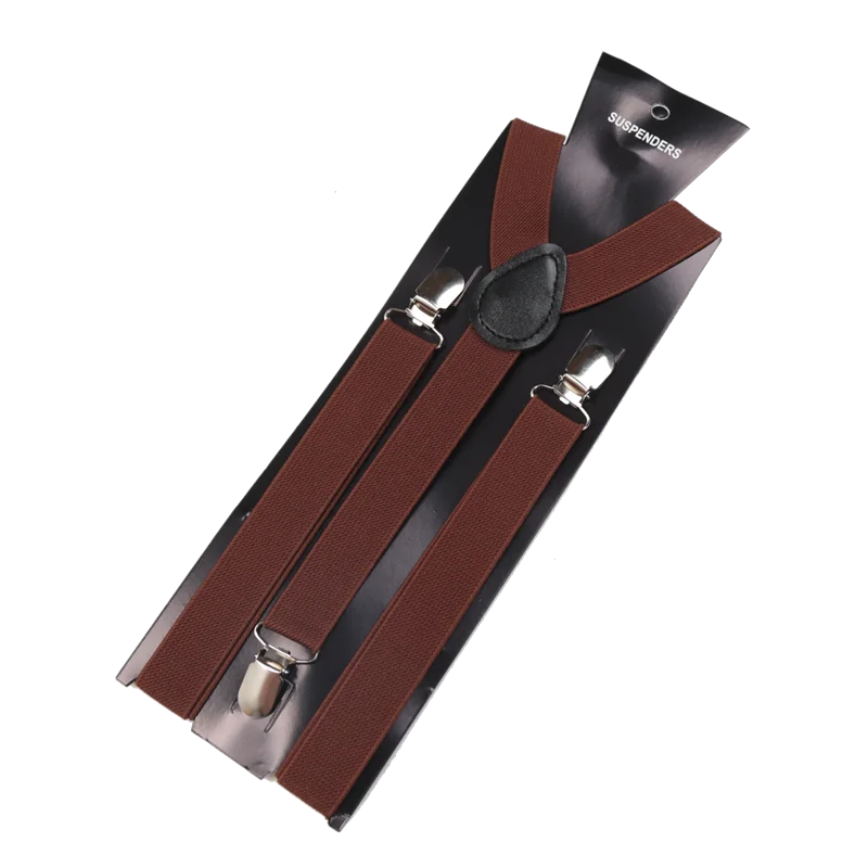Unisex Elastic Leather Suspenders Braces Men Women Gift Black Blue Red Adjustable Straps for Wedding Suit Skirt Accessories