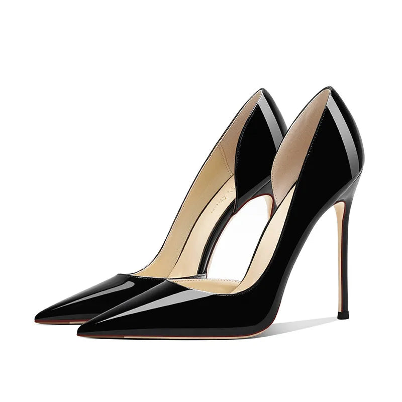 2026 Fashion Gradient Color Side Empty High Heels Women's Thin Heels 12cm Shallow Mouth Sexy Pointed Temperament Single Shoes