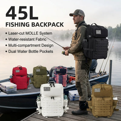 45L Large Capacity Tactical Fishing Backpack For Men | SAMAG