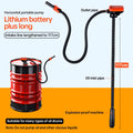 Rechargeable electric car fuel pump with lithium battery, capable of pumping gasoline. Electric, automatic, suitable for self-dr