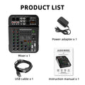 Debra DB-4X 4-Channel Professional Mixer And Sound Card, Bluetooth 5.0, +48V, Multifunctional Input Support, For PC Recording