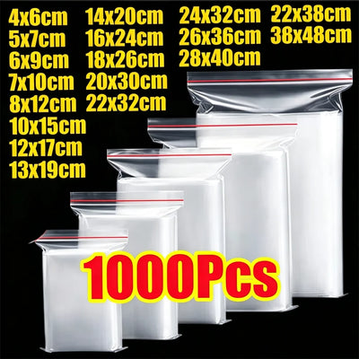 100 - Small Zip Lock Plastic Bags Transparent Clear | SAMAG
