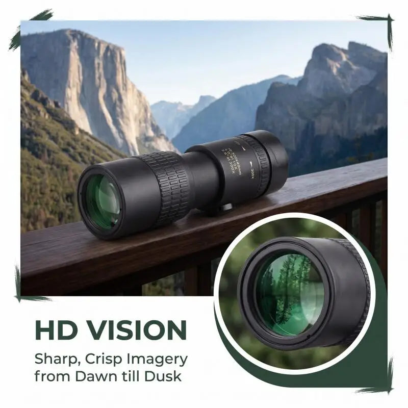 10-300x40 Zoom Professional Telescope Monocular HD Portable Strong Long Range Monocular For Hunting Hiking Camping Travel Sports
