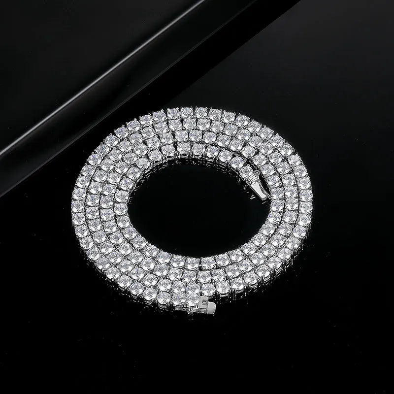 SY Brand Jewelry 925 Sterling Silver Chain Tennis Necklace Gemstones Women Men Luxury Necklaces Rhodium Plated S925 Jewelry