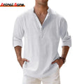 New Cotton Linen Shirts for Men Casual Lightweight Long | SAMAG
