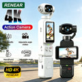 HD Action Camera With External Battery 90° Flip Screen WIFI For Vlog YouTube Girls Entry Video Recording Record Life Action Cam