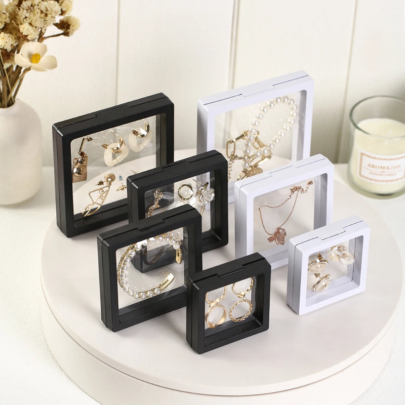 20pcs Multi Functional Jewelry 3D Suspended Storage Box Bracelet Necklace Portable Coin Collectibles Storage Display Box