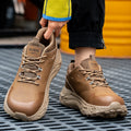 Wide Toe Work Safety Shoes Men Work Sneakers Anti Smash Anti Puncture Steel Toe Shoes Lightweight Protection Safety Boots