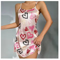 Ladies Sexy Sling Nightgown Nightdress Women's Sexy Lingerie Silk Satin Sleepwear Floral Pinting Nightwear Homewear Mini Dress