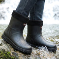 Men's Fashion Rain Boots High Quality Anti-Slip Waterproof Shoes Thick Bottom Wear-Resistant Outdoor Drawstring Work Rubber Shoe