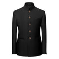 Chinese Stand Collar Men Blazer, Korean Style Solid Casual Suit Jacket, Fashion Slim Fit Dress Coat, Yellow,Burgundy,White,Black