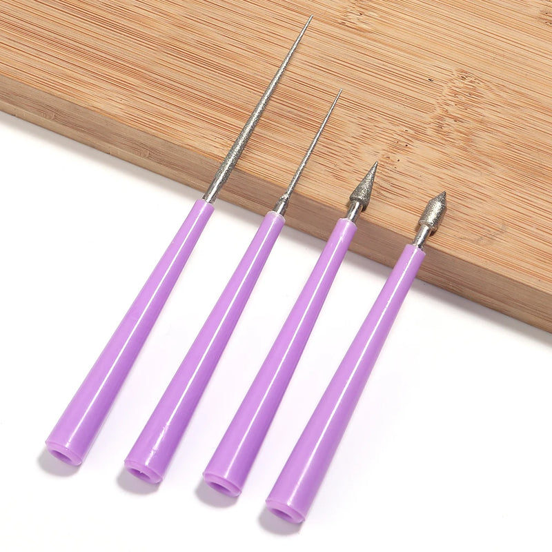 Diamond Reaming Needle Drill Grinding Shaped File DIY Enlargement Bead Hole Reamer Pearls Crystals Jewelry Jades Processing Tool