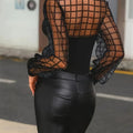 Fashionable Temperament Commuting Black Grid Long - Sleeved - View 2 | SAMAG