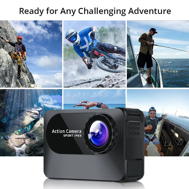 New 4K Ultra HD WiFi Action Camera 2.0 Inch Screen 1080P 10M 150D Underwater Body Waterproof Camera Helmet Video Recording