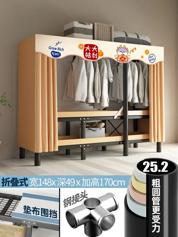 Folding Steel Frame Wardrobe Installation - Free Open Closet Durable and Economic Storage Cabinet for - View 13 | SAMAG