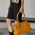 Women First Layer Cowhide Boston Bag Daily Commute Shoulder Bag For Work Casual Daily Outfit