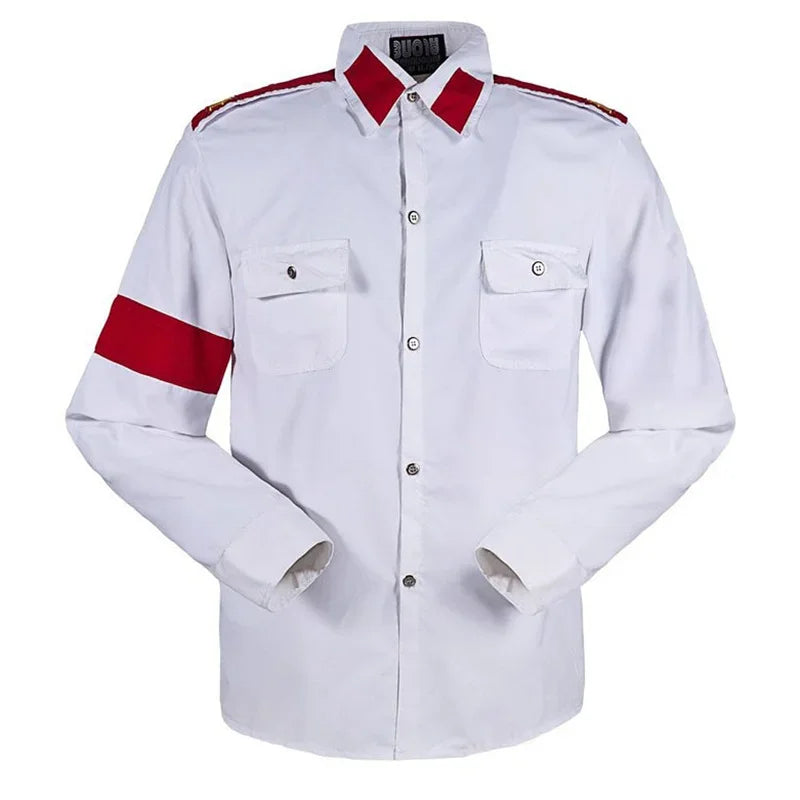 Impersonator Michael Jackson Costumes Shirt Stuff Man In Mirror Anti-war Embroidery Stitchwork White CTE Casual 9ZB5CP
