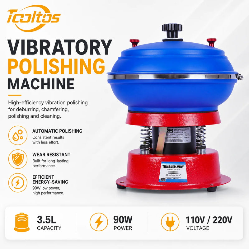 8 Inch Vibratory Tumbler Jewelry Polishing Machine Vibrating for Agate Jade Metal - Visuel 2 | SAMAG