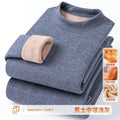 Men's Thermal Underwear Set First Layer 2pcs Heavyweight Velvet Tops + Pants Thickened Warm Skin-friendly Pullovers Set XL-4XL