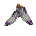 Summer Modern Men's Shoe Lace-Up Oxfords Business Office Fashion Footwear Metal Buckle Classic Gray Purple Dress Office Shoe
