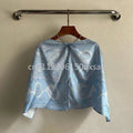 Classic Design Women's Light Blue Halter Tops with Designer Signature Letter Logo Luxury Brand Lady Sexy Sleeveless T-shirts