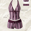 Women Bikinis Set Vintage Striped Floral Tankini Swimsuit | SAMAG