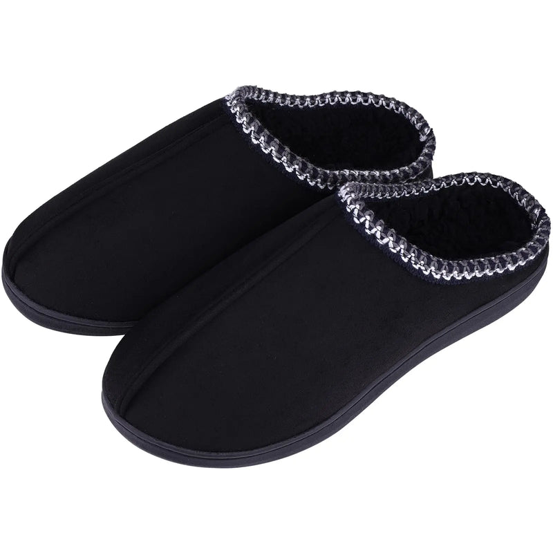Asgard Plush Cotton Slippers For Men Winter Indoor Warm Anti-Slip Home Shoes Women Soft Memory Foam Furry Slides Bedroom Slipper