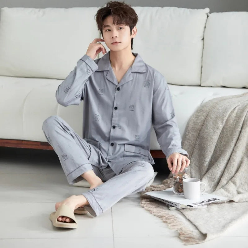 Pajama long sleeved comfortable men's spring and autumn | SAMAG