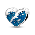 925 Sterling Silver Ocean Theme Charm Beads For Women Blue Wave Dolphin Seashell Compatible Summer Beach Vacation Jewelry