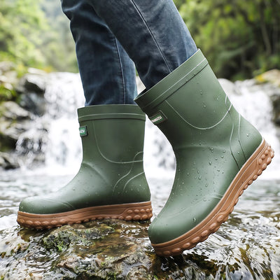 Men's Mid-Calf Rain Boots Anti-Slip Waterproof Thick | SAMAG
