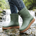 High Quality Men's Mid-Calf Rain Boots Anti-Slip Waterproof Thick Bottom Wear-Resistant Outdoor Fishing Shoes for All Seasons
