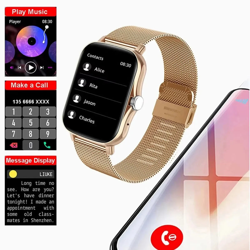 New 1.83'' Waterproof Smart Watch Message Answer Call Sleep Monitoring Sports Pedometer Information Alerts For iPhone Android
