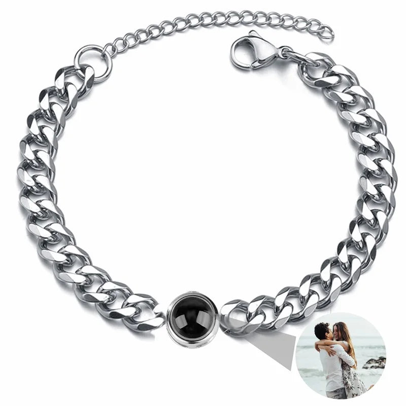 Custom Photo Bracelet Personalized Projection with Picture Inside 100 Languages I Love You Stainless - Visuel 17 | SAMAG
