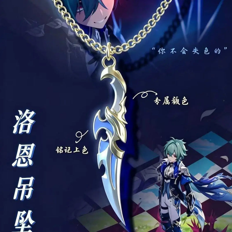Genshin Impact Lohen Anime Cosplay Necklace Pendant Beads Chain Necklaces Collarbone chain Birthday Gift