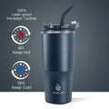 Ideus Thermos Mug Stainless steel double-layer vacuum coffee cup with lid and straw car water bottle for heat and cold preservat