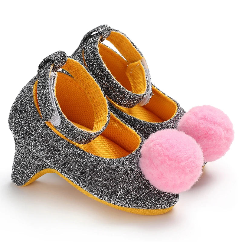 New Infant Newborn Baby Girl High Heels Shoes Princess Bow First Birthday Party Shoes Photo Props Shoes 0-12M