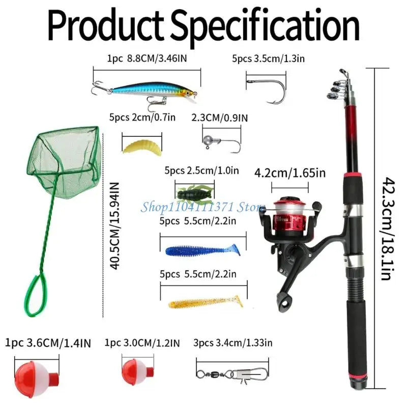 P9FC Beginner Fishing Set Tackles Including Reel | SAMAG