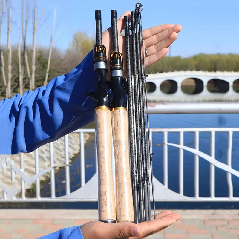 Carbon Fiber Lure Rod Ultra-short Section Spinning/casting Pole 1.8M/2.1M/2.4M/2.7M Travel Superhard Fishing Rods