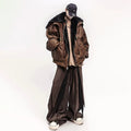 LUZHEN Fashion Original High Quality Faux Fur Patchwork Collar Leather Jacket Men's 2025 Winter Vintage Street Male Coat JY4929