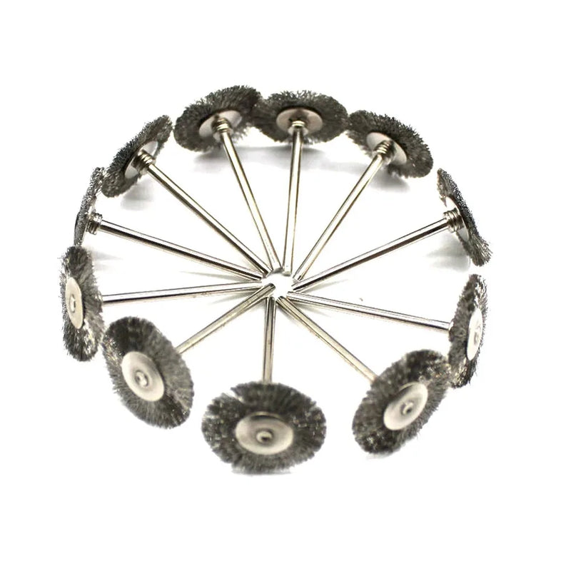 10PCS Jewelry Polishing Wheel Cloth Cotton Wool Brass Steel Wire Abrasive Brush For Rotary Tools 2.35 Shank
