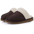 Kidmi Women's Plush Slippers Fine Stitch Fine-edged Seams Rustic Wood Button High-density Memory Foam Cotton Slippers for Indoor