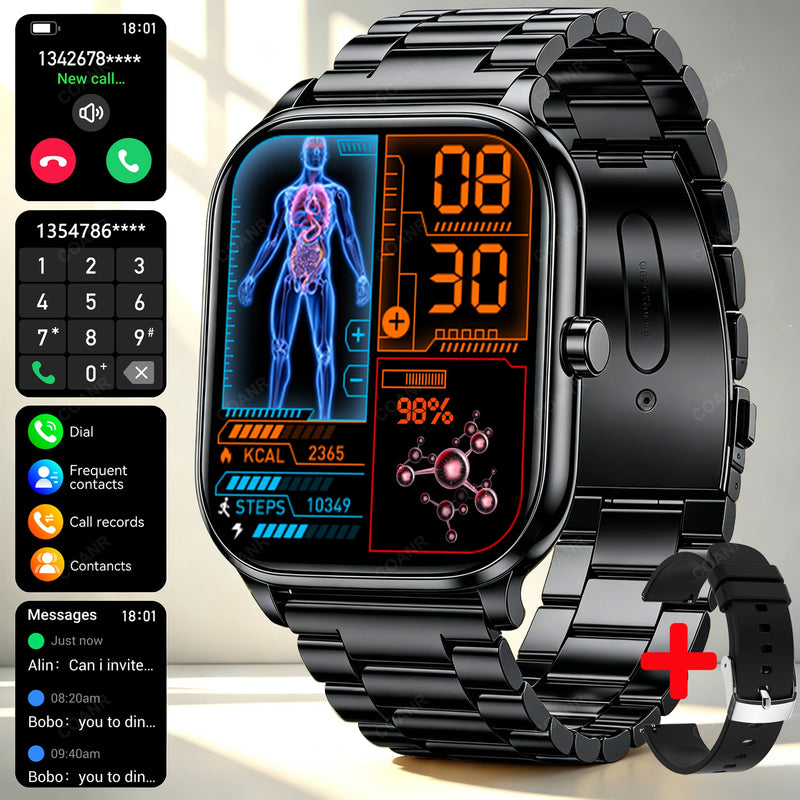 New Men woman Smart Watch 1.83" HD Screen Health Monitor wireless Call Sports Fitness tracking SmartWatches IP68 Waterproof